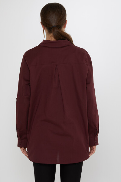 قميص - بنقشة طيور - عنابي - 20518 | كازي (مجموعة من 3 قطع: المقاسات 46-48-50) - 5