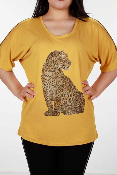 Женская блузка оптом с вышивкой тигра и леопарда - 78938 | КАZЕЕ - Thumbnail