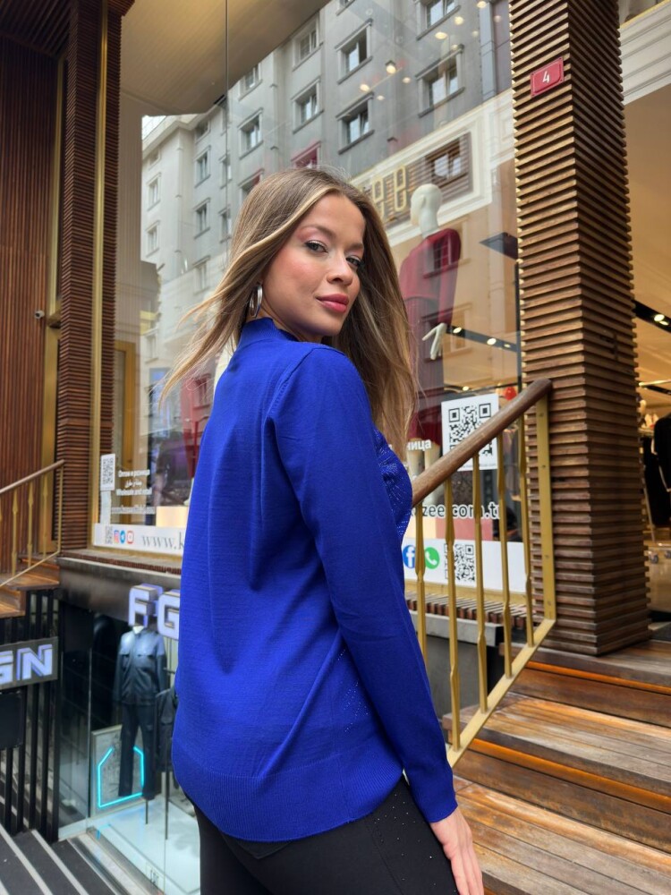 Вязаный свитер с отделкой из камней - 32065 | KAZEE (комплект из 3 штук, размеры L-XL-2XL) - 6