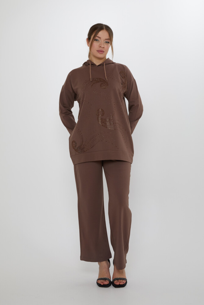 Set tuta con dettaglio cappuccio marrone - 17896 | KAZEE (Set di 3 M-L-XL) - 2
