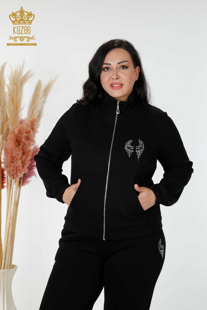 Set tuta da donna all'ingrosso - Angelo Modello con ali - Nero - 17466 | KAZEE - 2