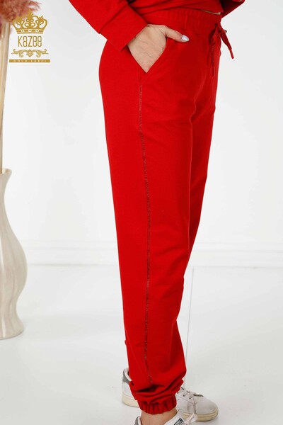 Set tuta da donna all'ingrosso con cappuccio rosso - 17447 | KAZEE - Thumbnail