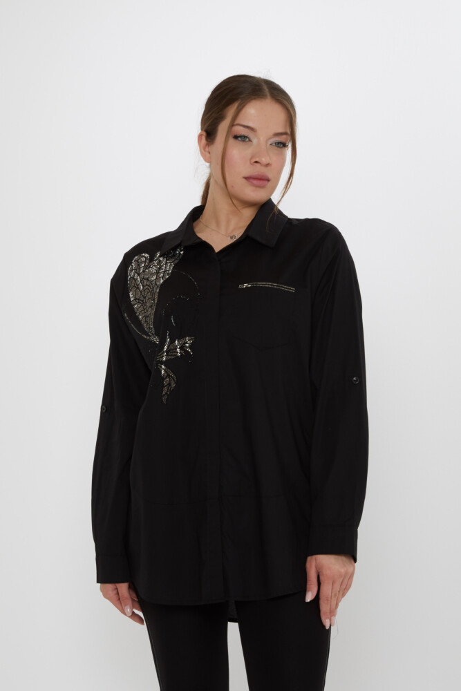 Shirt Butterfly Pattern, Black - 20535 | KAZEE (Set of 3, sizes 46-48-50) - 1