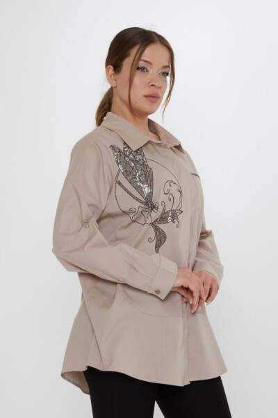 Shirt Butterfly Pattern Beige - 20535 | KAZEE (Set of 3, Sizes 46-48-50) - KAZEE (1)