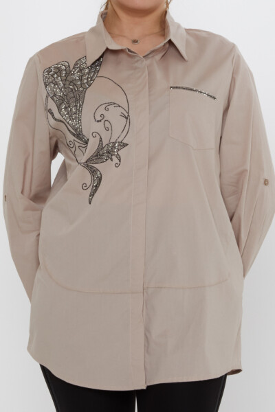 Shirt Butterfly Pattern Beige - 20535 | KAZEE (Set of 3, Sizes 46-48-50) - 3