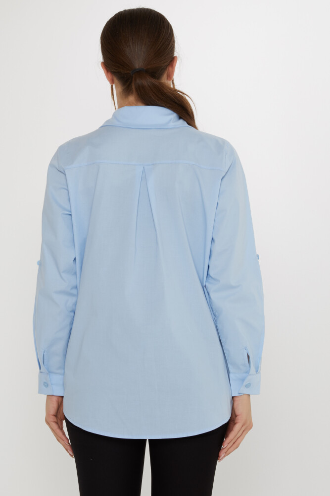 Shirt with Colorful Stone Embellishments Blue - 20523 | KAZEE (Set of 3, Sizes 40-42-44) - 5