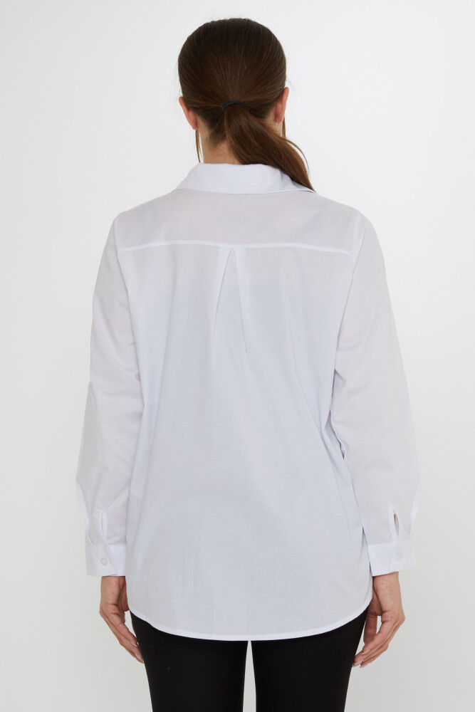 Shirt with Colorful Stone Embellishments, Ecru - 20523 | KAZEE (Set of 3, sizes 40-42-44) - 5