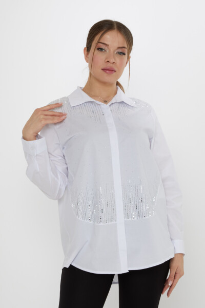 Shirt Crystal Embellishments Ecru - 20558 | KAZEE (Set of 3: Sizes 42-44-46) - KAZEE 
