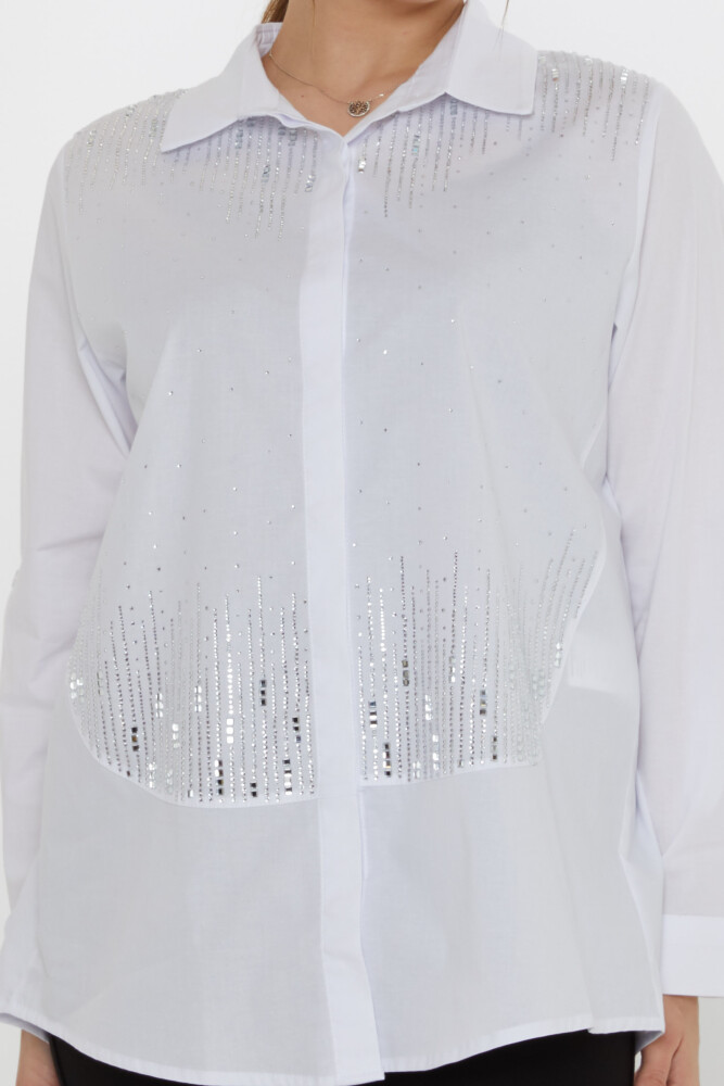 Shirt Crystal Embellishments Ecru - 20558 | KAZEE (Set of 3: Sizes 42-44-46) - 3