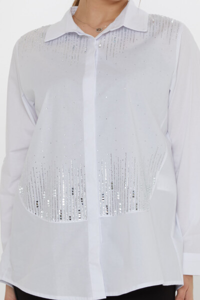 Shirt Crystal Embellishments Ecru - 20558 | KAZEE (Set of 3: Sizes 42-44-46) - 3