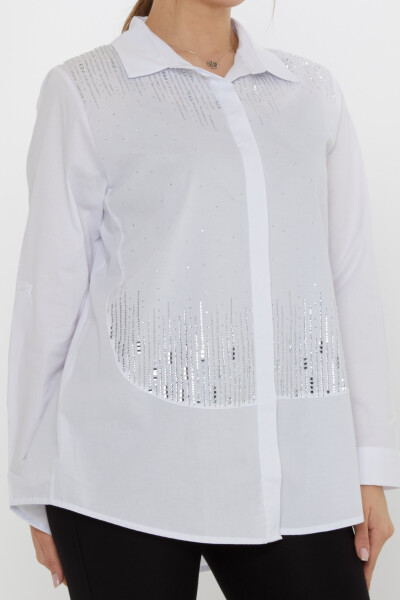 Shirt Crystal Embellishments Ecru - 20558 | KAZEE (Set of 3: Sizes 42-44-46) - 4