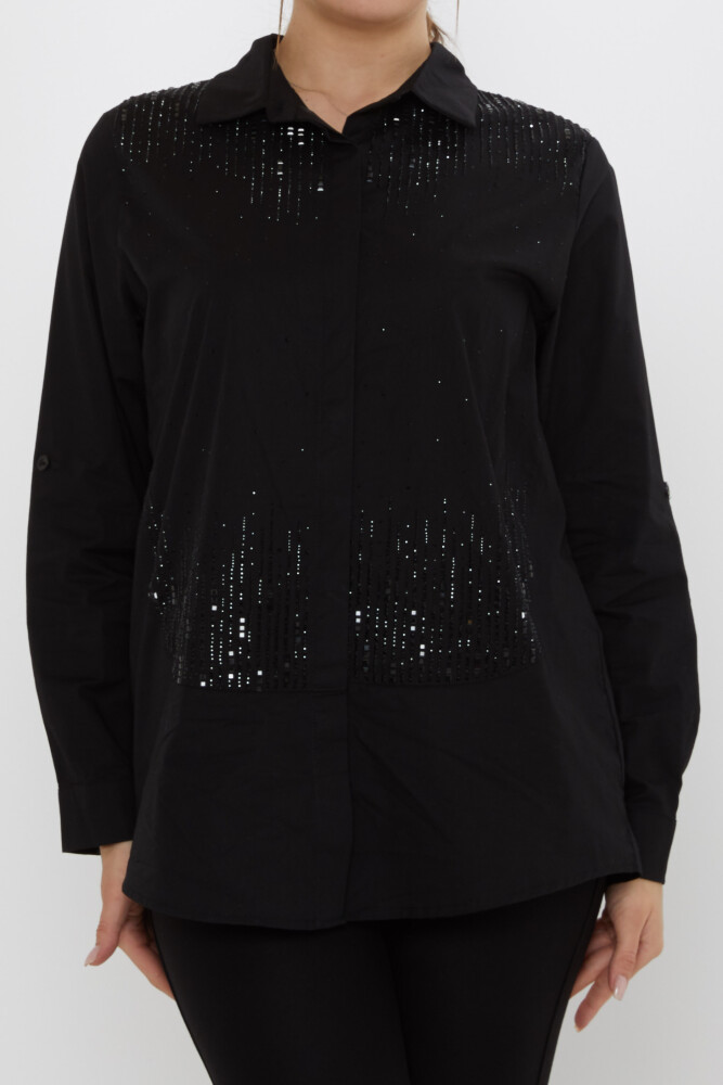 Shirt Crystal Stone Embellishments, Black - 20558 | KAZEE (Set of 3: Sizes 42-44-46) - 3