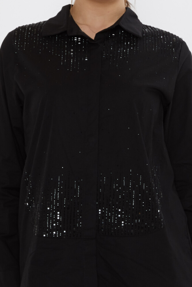 Shirt Crystal Stone Embellishments, Black - 20558 | KAZEE (Set of 3: Sizes 42-44-46) - 4