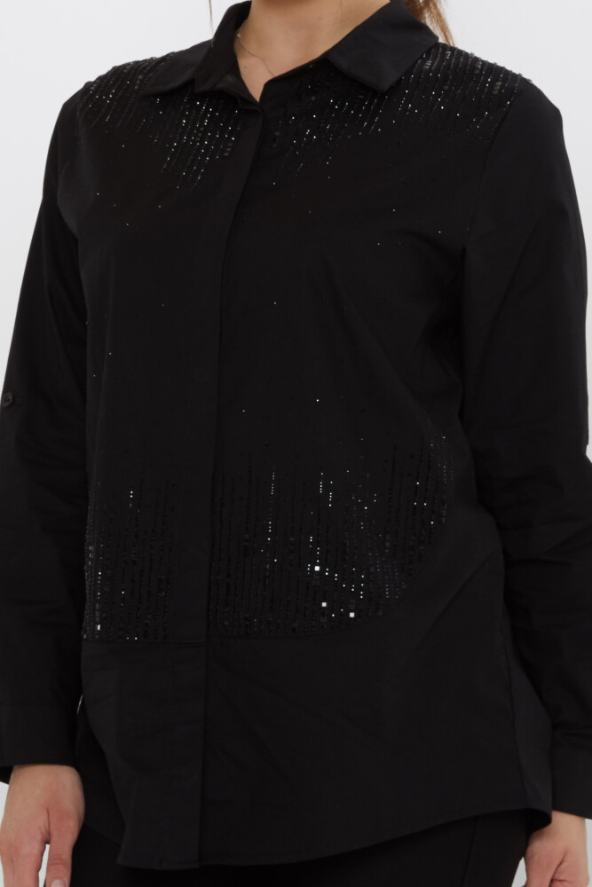 Shirt Crystal Stone Embellishments, Black - 20558 | KAZEE (Set of 3: Sizes 42-44-46) - 5
