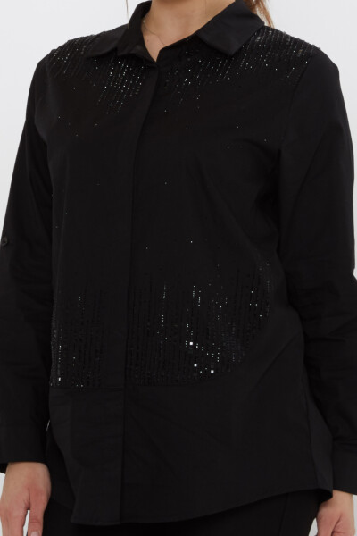 Shirt Crystal Stone Embellishments, Black - 20558 | KAZEE (Set of 3: Sizes 42-44-46) - 5