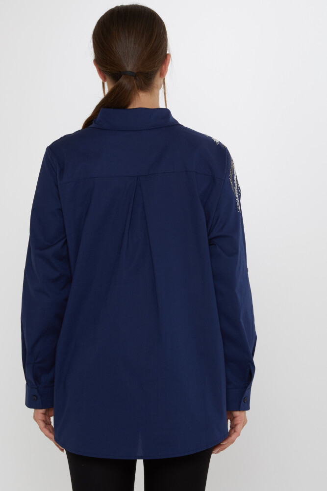 Shirt - Pocket Detail - Navy Blue - 20557 | KAZEE (3-Piece Set 46-48-50) - 6