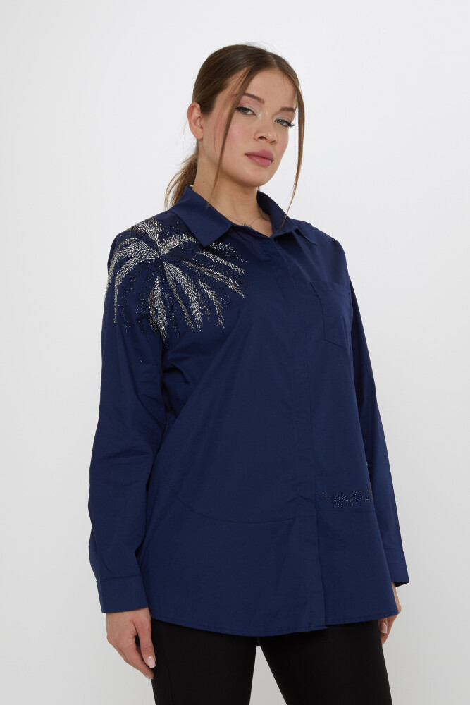 Shirt - Pocket Detail - Navy Blue - 20557 | KAZEE (3-Piece Set 46-48-50) - 1