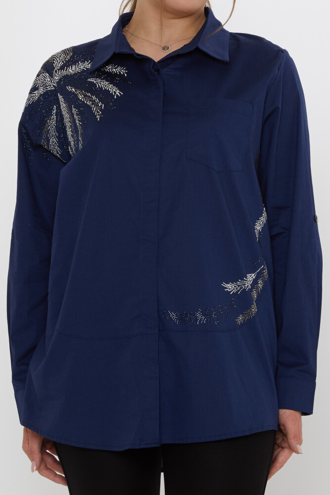 Shirt - Pocket Detail - Navy Blue - 20557 | KAZEE (3-Piece Set 46-48-50) - 3