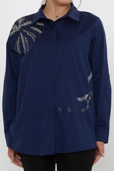 Shirt - Pocket Detail - Navy Blue - 20557 | KAZEE (3-Piece Set 46-48-50) - 3