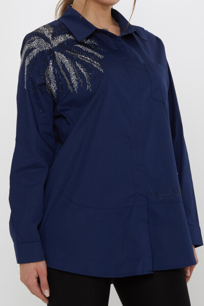 Shirt - Pocket Detail - Navy Blue - 20557 | KAZEE (3-Piece Set 46-48-50) - 4