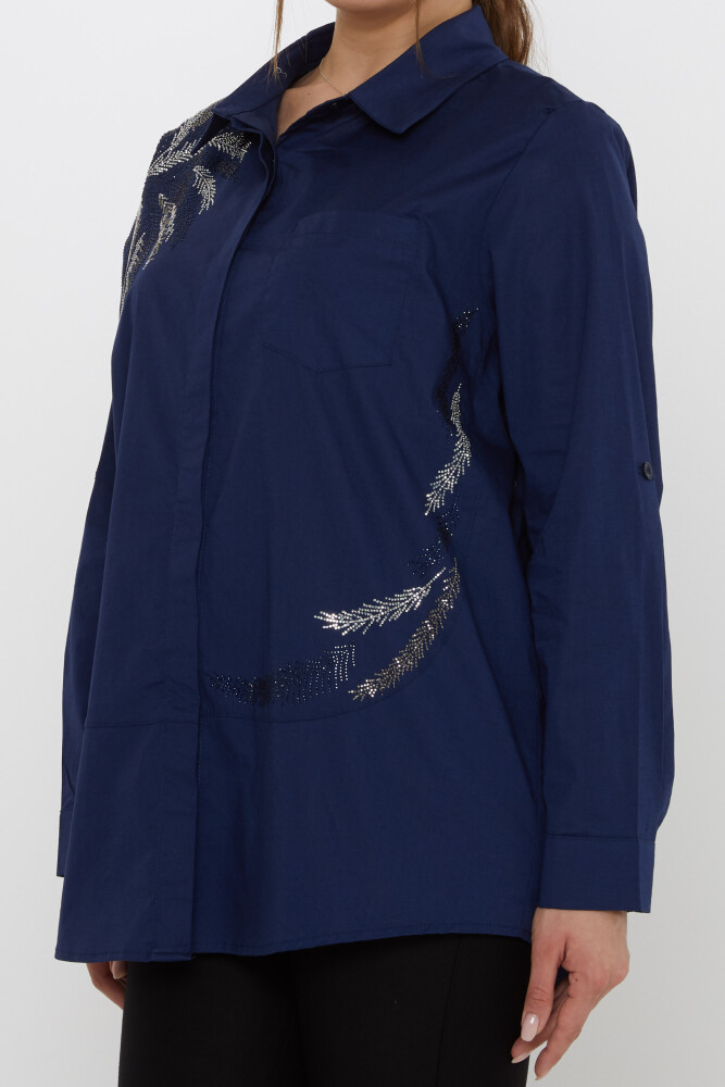 Shirt - Pocket Detail - Navy Blue - 20557 | KAZEE (3-Piece Set 46-48-50) - 5