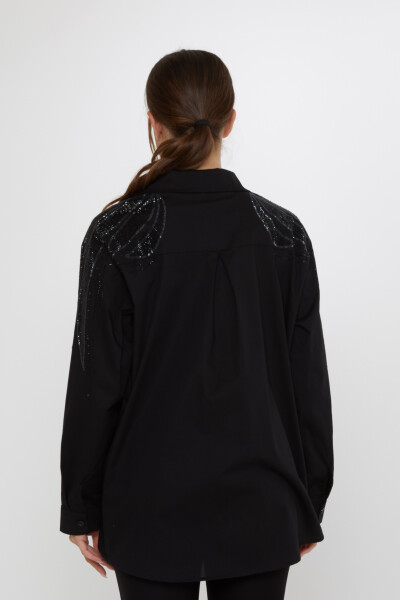 Shirt Shoulder Stone Embellished - Black - 20552 | KAZEE (Set of 3: Sizes 46-48-50) - 7