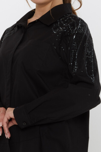 Shirt Shoulder Stone Embellished - Black - 20552 | KAZEE (Set of 3: Sizes 46-48-50) - 6