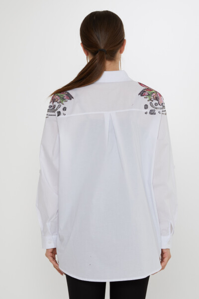 Shirt - Shoulder Stone Embellished, Ecru - 20542 | KAZEE (Set of 3: Sizes 46-48-50) - 6