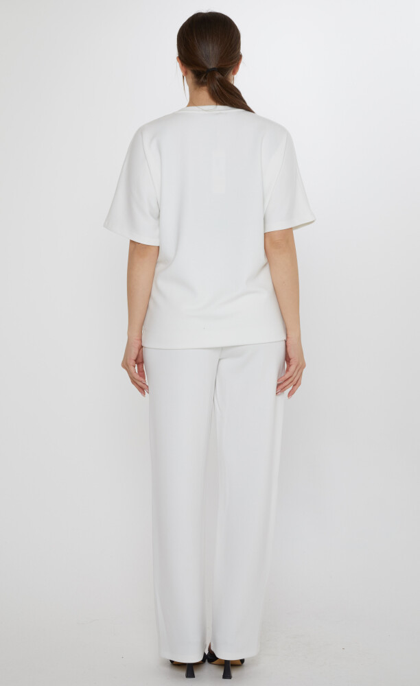 Tracksuit Set - Short Sleeved White - 17893 | KAZEE (3-Piece Set M-L-XL) - 8