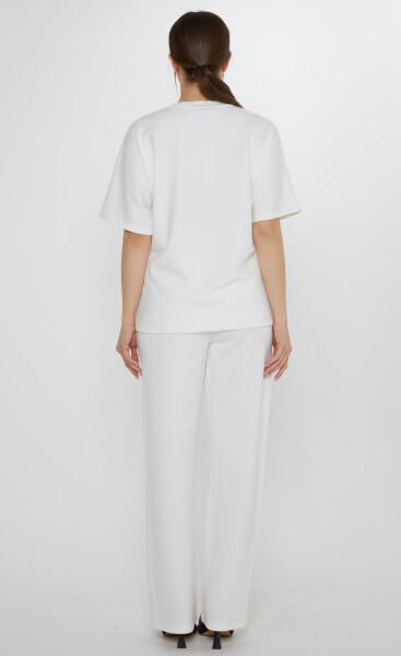 Tracksuit Set - Short Sleeved White - 17893 | KAZEE (3-Piece Set M-L-XL) - 8