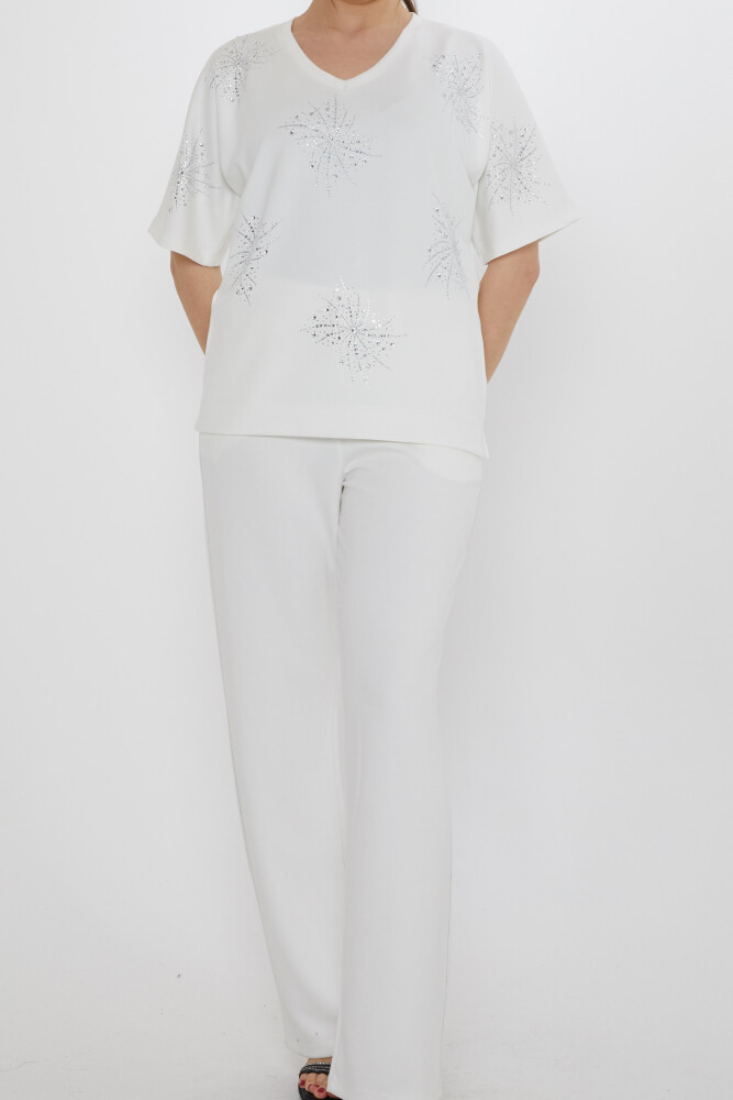 Tracksuit Set - Short Sleeved White - 17893 | KAZEE (3-Piece Set M-L-XL) - 3