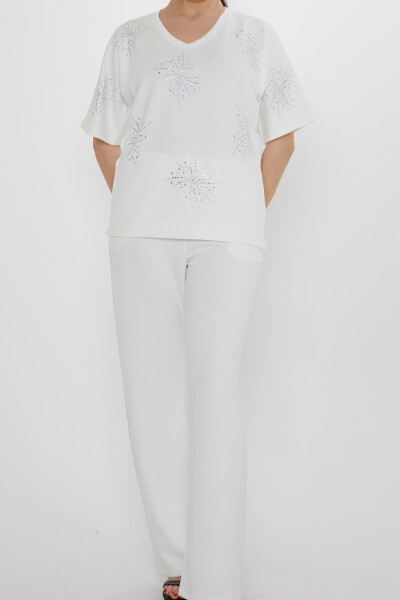 Tracksuit Set - Short Sleeved White - 17893 | KAZEE (3-Piece Set M-L-XL) - 3