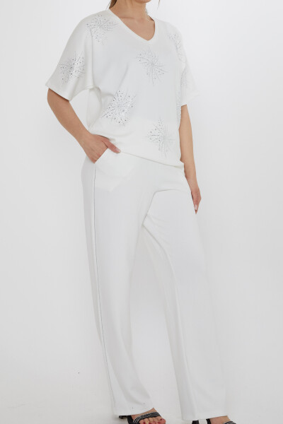 Tracksuit Set - Short Sleeved White - 17893 | KAZEE (3-Piece Set M-L-XL) - 4