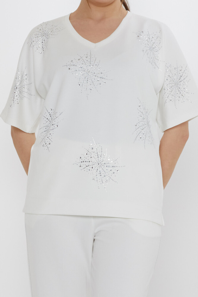 Tracksuit Set - Short Sleeved White - 17893 | KAZEE (3-Piece Set M-L-XL) - 5