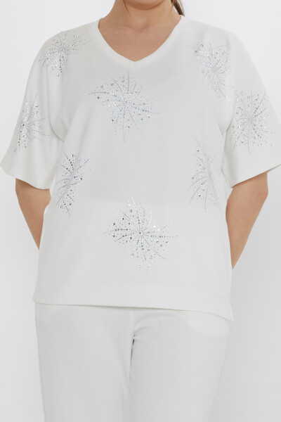 Tracksuit Set - Short Sleeved White - 17893 | KAZEE (3-Piece Set M-L-XL) - 5