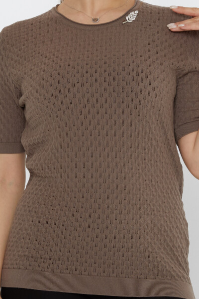 Spilla a forma di foglia in maglia di visone - 31811 | KAZEE (Set di 3 M-L-XL) - 3