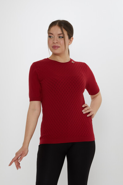 Spilla a nastro per maglione in maglia rosso bordeaux - 31815 | KAZEE (Set di 3 L-XL-2XL) - KAZEE 