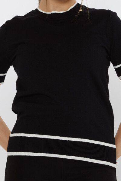 Spilla per maglione in maglia con dettagli nero-écru - 31292 | KAZEE (Set di 4 M-L-XL-2XL) - 3