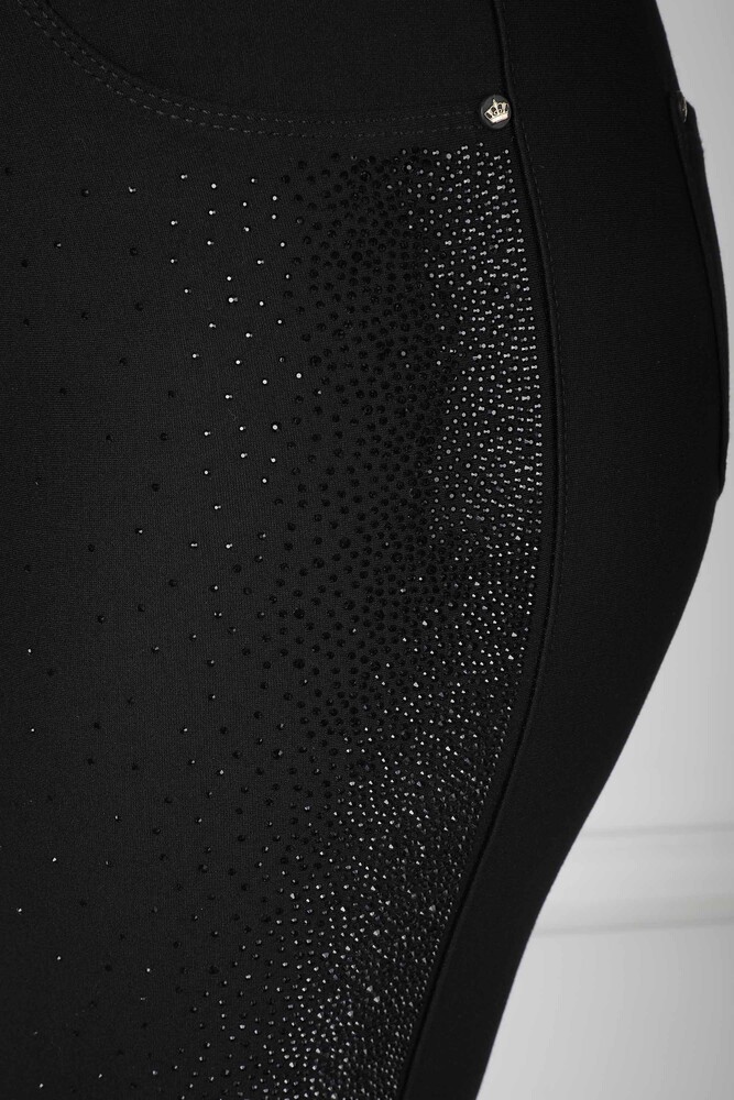 Czarne spodnie Stoned z elastyczną talią - 3764 | KAZEE (zestaw 4 szt. 42-44-46-48) - 5