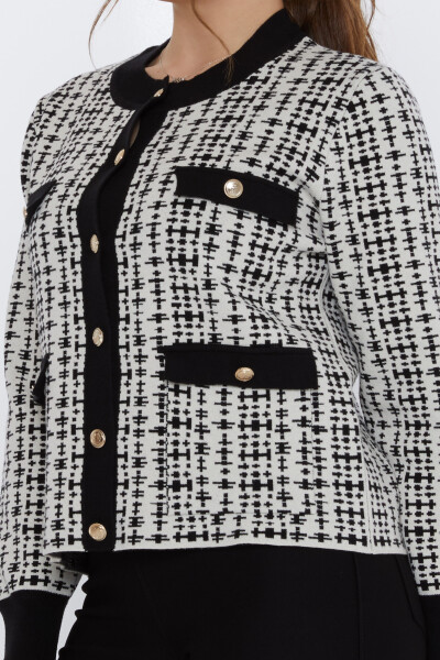 Strick-Cardigan mit Taschendetail Schwarz - 31824 | KAZEE (3er-Set M-L-XL) - 4