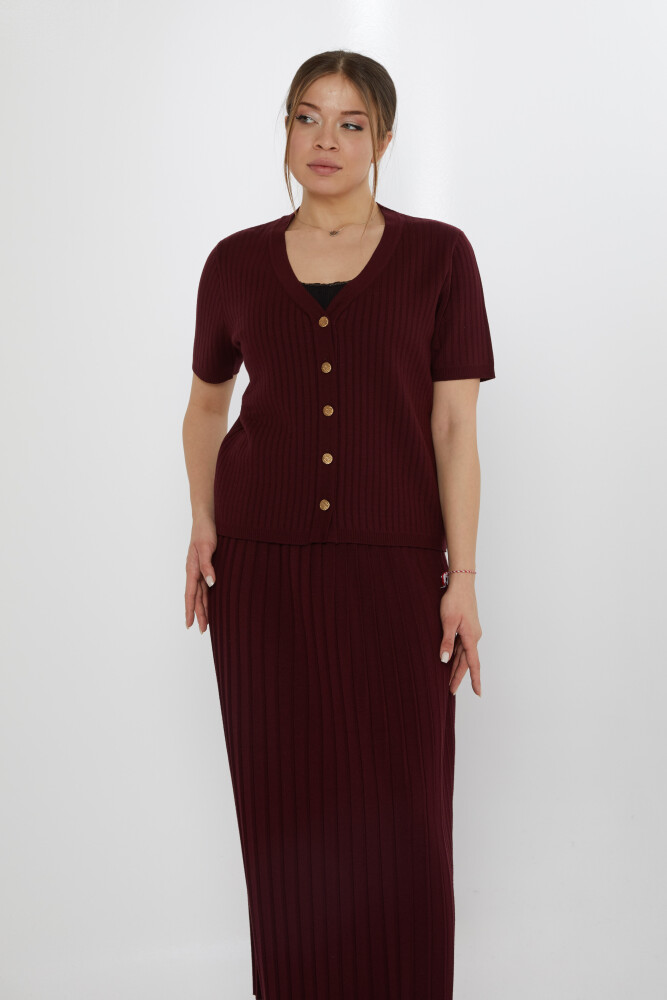 Strickjacke Kurzarm Pflaume - 30701 | KAZEE (3er-Set M-L-XL) - 1