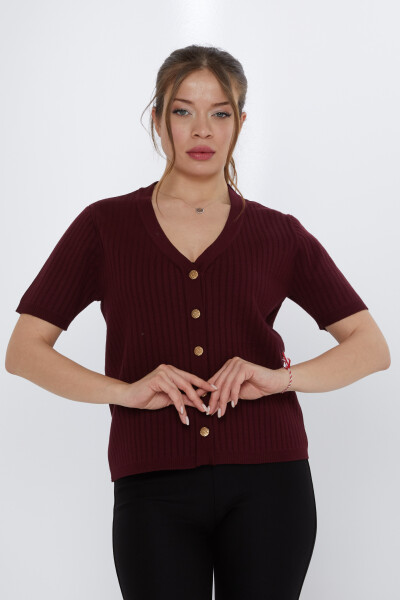 Strickjacke Kurzarm Pflaume - 30701 | KAZEE (3er-Set M-L-XL) - 3