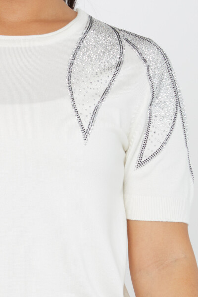 Strickpullover American Model Stone Embroidered Ecru - 31238 | KAZEE (3er Set S-M-L) - 3