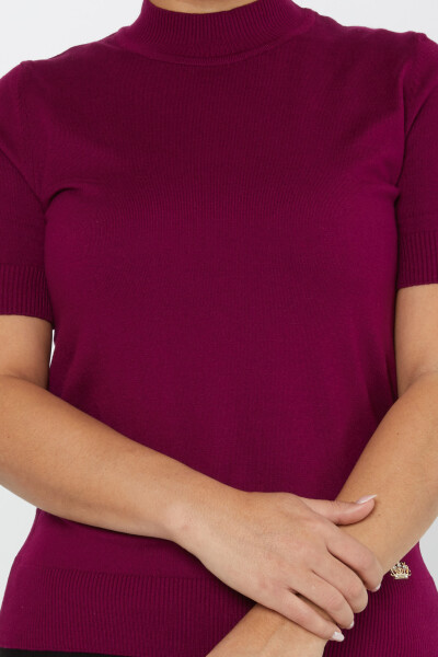 Strickpullover American Model Kurze Ärmel Lila - 14541 | KAZEE (3er Set S-M-L) - 3