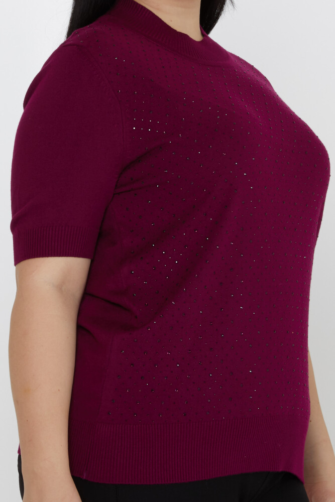 Strickpullover American Model Stone Embroidered Lila - 31864 | KAZEE (4er-Set L-XL-2XL-3XL) - 3