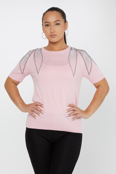 Strickpullover American Model Stone Embroidered Powder - 31238 | KAZEE (3er Set S-M-L) 