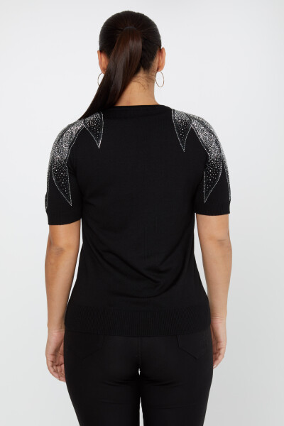 Strickpullover American Model Stone Embroidered Schwarz-Ecru - 31238 | KAZEE (3er Set S-M-L) - 5