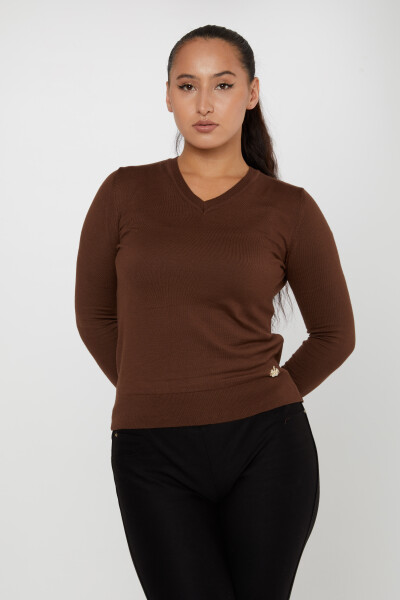 Strickpullover Basic Logo Braun - 11071 | KAZEE (3er Set S-M-L) 