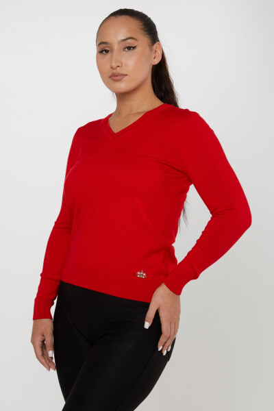 Strickpullover Basic Logo Rot - 11071 | KAZEE (3er Set S-M-L) 