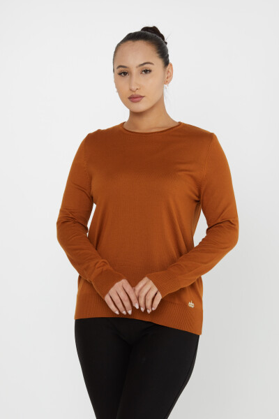 Strickpullover Basic Rundhalsausschnitt Tan - 30899 | KAZEE (4er-Set L-XL-2XL 3XL) 